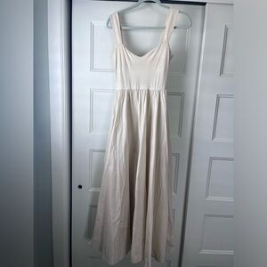 J crew Sweetheart tank dress with poplin skirt.